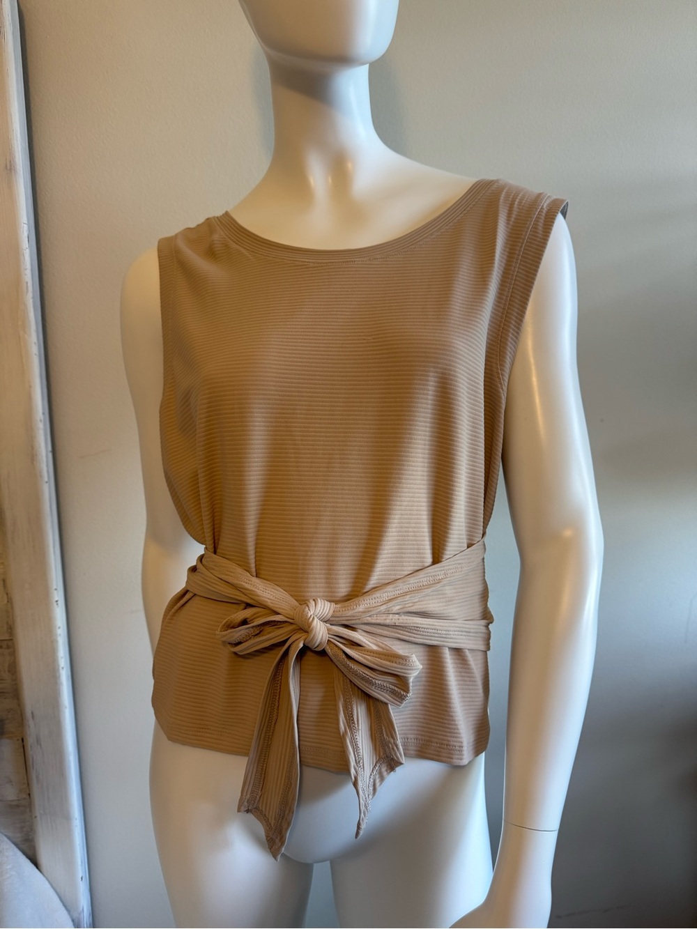 Sleeveless Tie-Waist Top - Camel